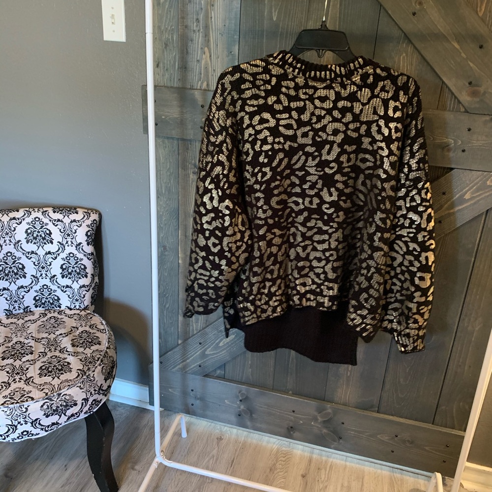 Black and Gold Cheetah Sweater